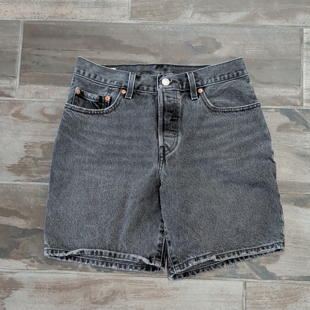 Levi's Black Washed Denim Jean Shorts